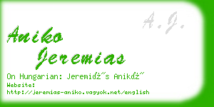 aniko jeremias business card